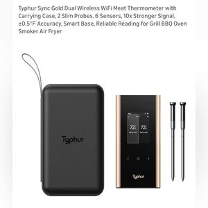 Gold Wireless Meat Thermometer with Carrying Case NEW